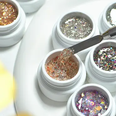 gel nails glitter tips